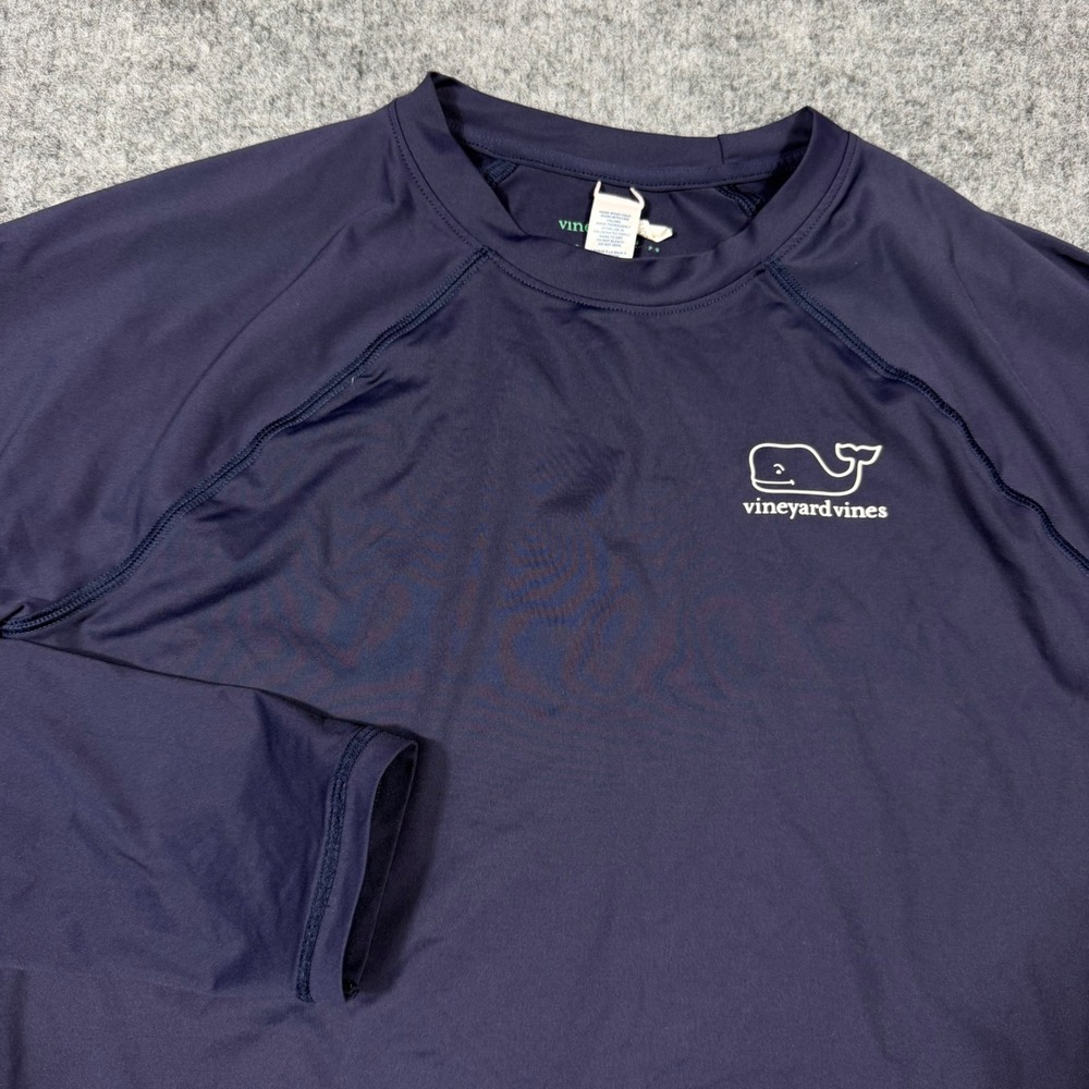 Vineyard Vines Rash Guard Long Sleeve Kids 18 XL Navy Blue Nylon Lycra EUC